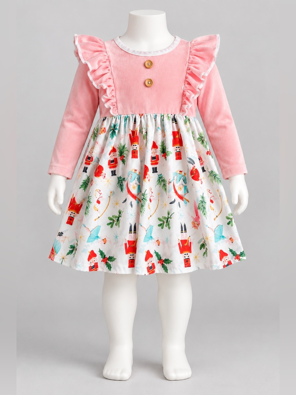 Sugar Dumplin Girls 18M Christmas Nutcracker Dress Pink Ruffle Holiday